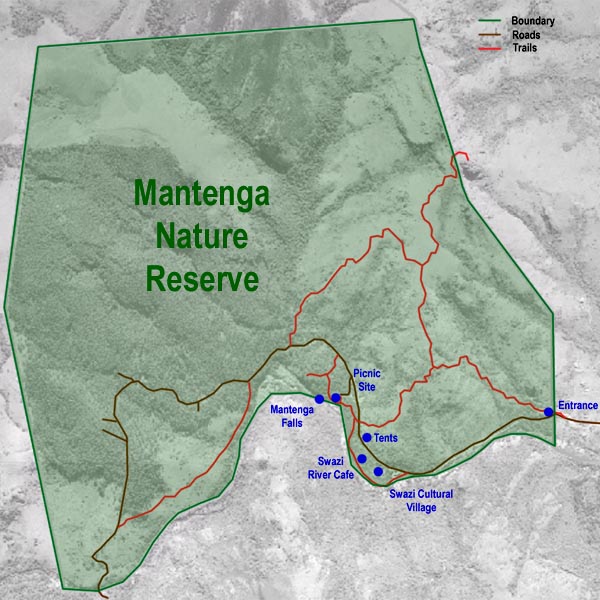 Map of Mantenga Nature Reserve